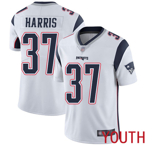 New England Patriots Football #37 Vapor Untouchable Limited White Youth Damien Harris Road NFL Jersey->women nfl jersey->Women Jersey